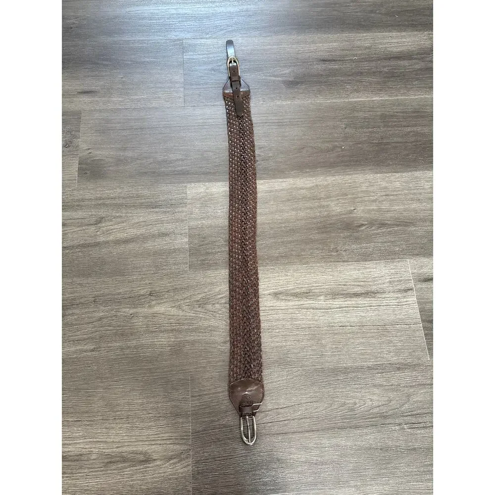 Bed Stu Gloria Leather Woven Belt Size M Brown